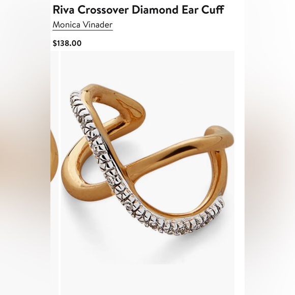 Riva Crossover Diamond Ear Cuff - Picture 4 of 4
